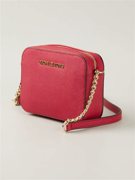 michael kors red jet set crossbody